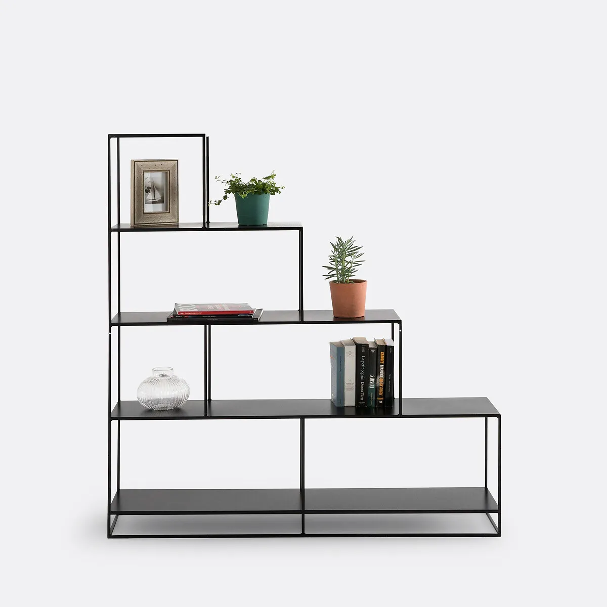 Miva Stepped Bookcase - Black, Steel alternate view