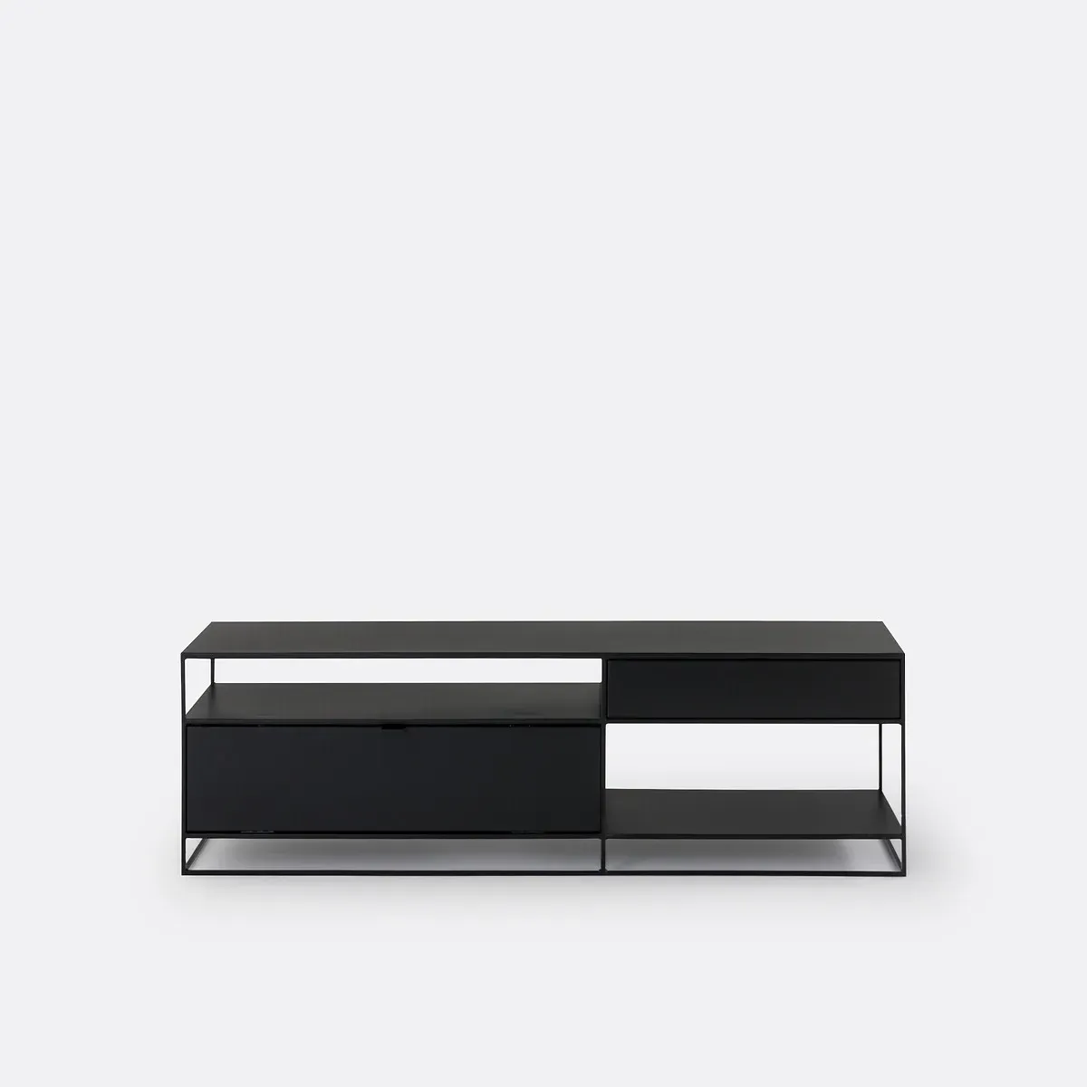 Miva TV Stand with Storage - Black, Steel alternate view