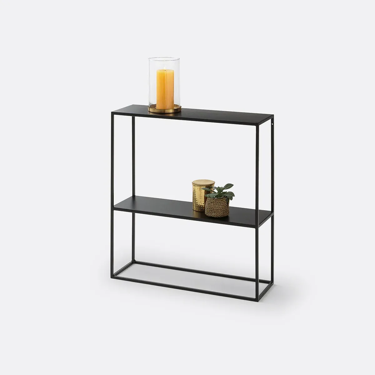Miva Two-Tier Wall-Fix Console Table - Black, Steel product