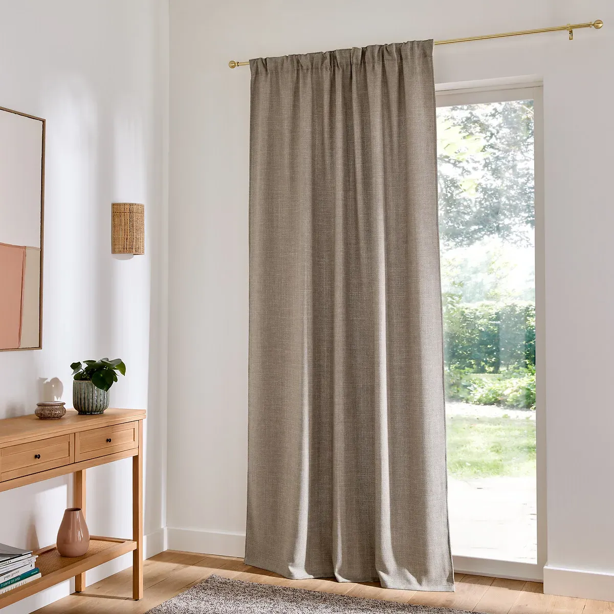 Montego Light-Filtering Curtain Pencil Pleat & Wave - Natural, Polyester alternate view