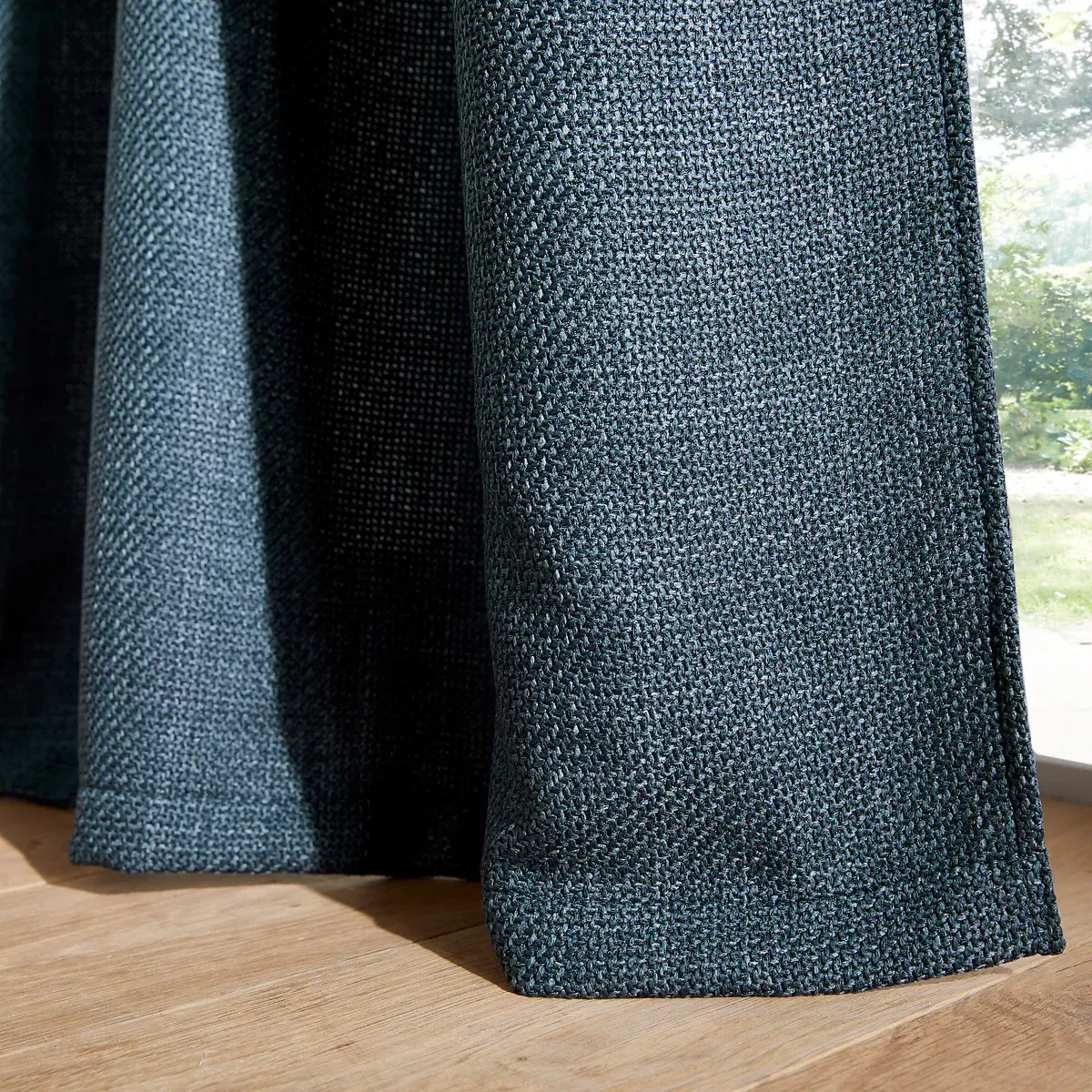 Montego Woven Curtain with Concealed Tab Top - Blue, Polyester alternate view
