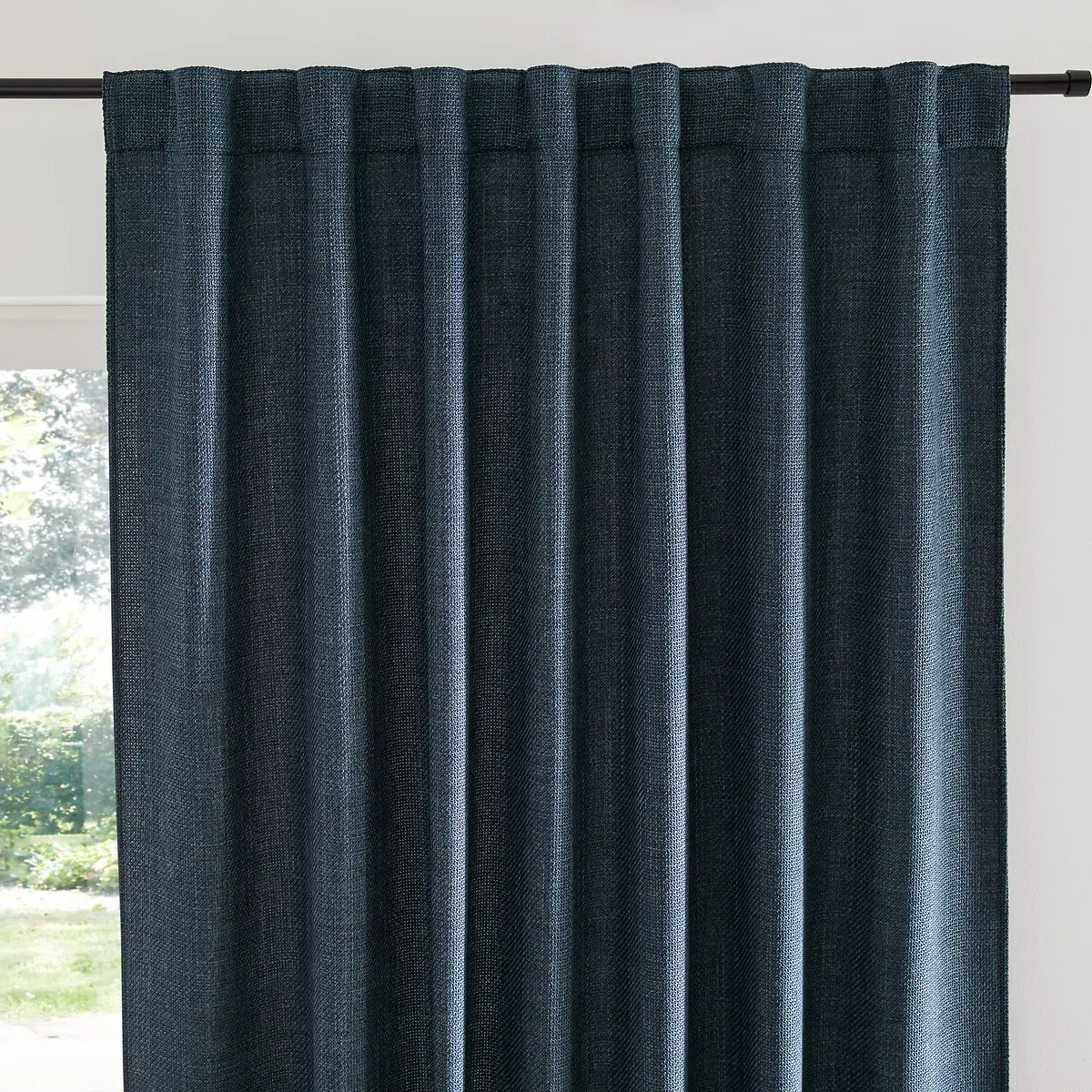 Montego Woven Curtain with Concealed Tab Top - Blue, Polyester product