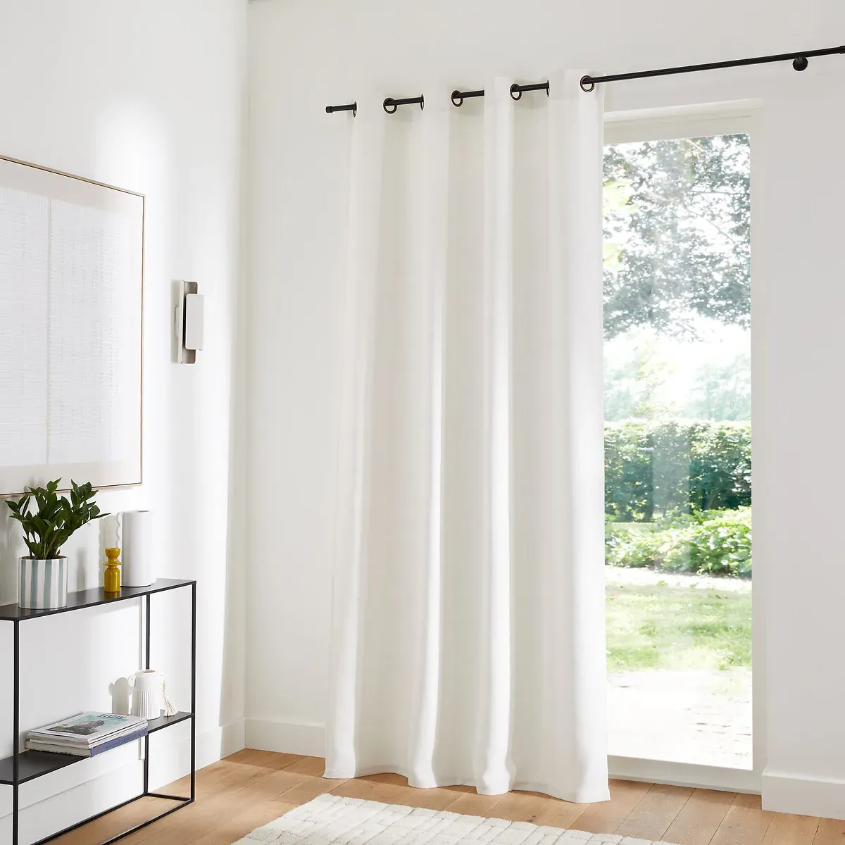 Montego Woven Eyelet Curtain - Ecru, Polyester alternate view