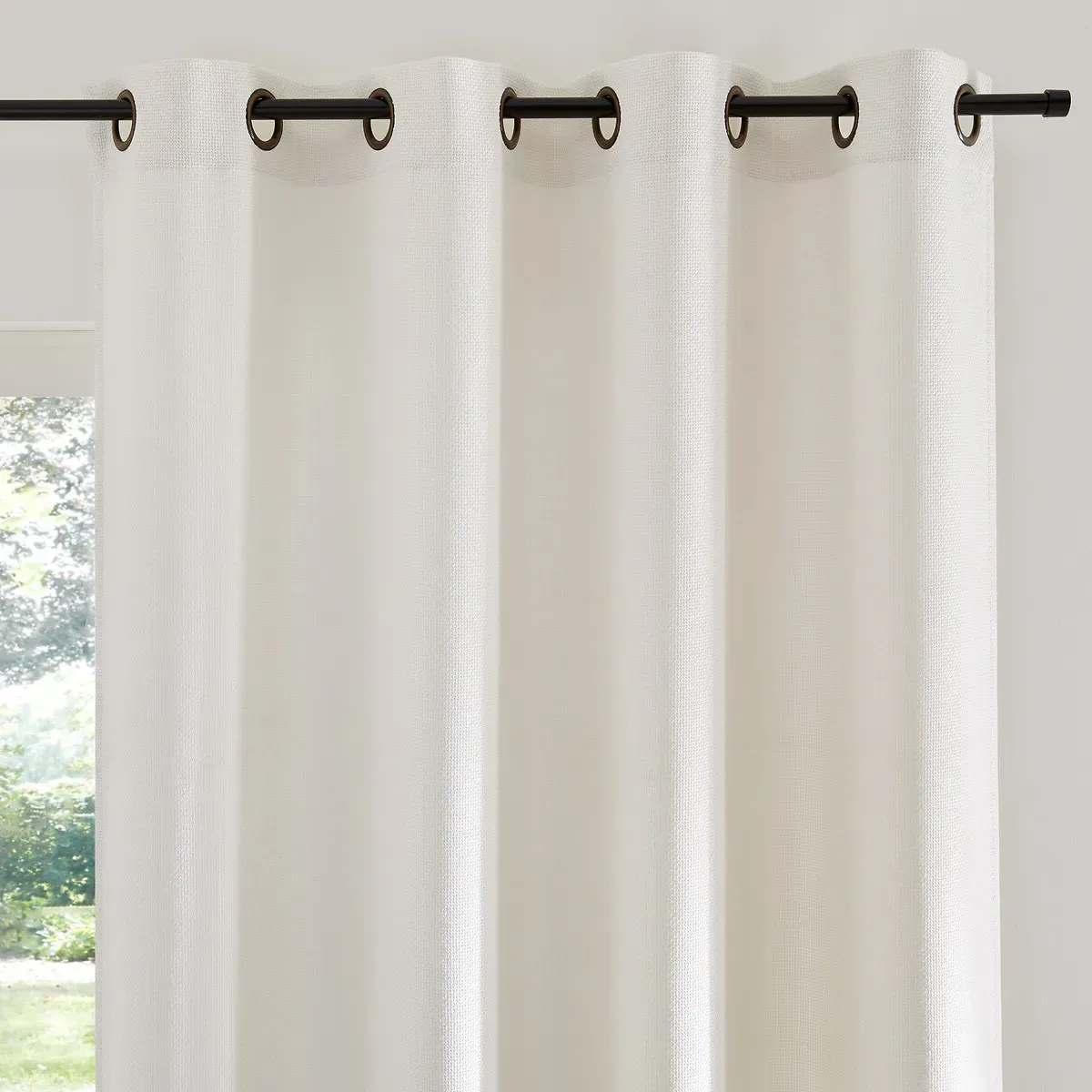 Montego Woven Eyelet Curtain - Ecru, Polyester product
