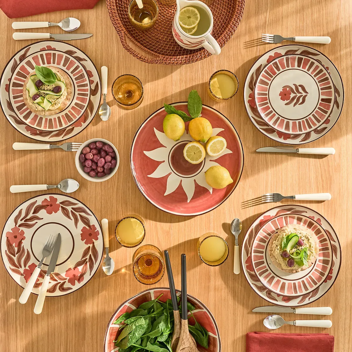 Montesol Set of 4 Dessert Plates - Multi-Coloured, Stoneware alternate view
