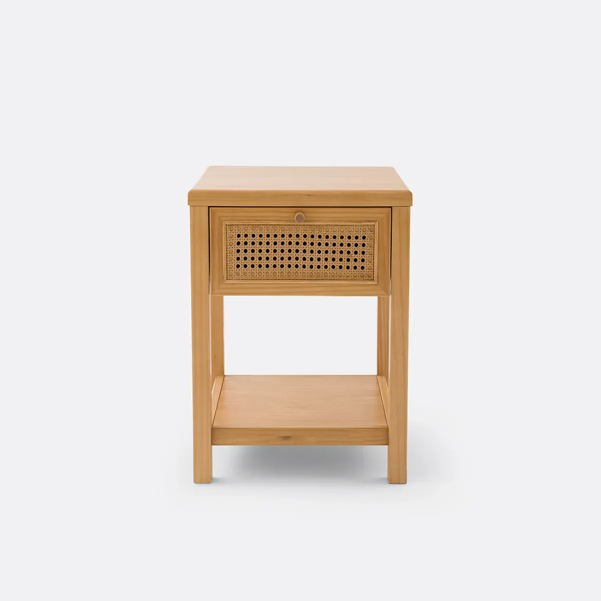 Mora 1-Drawer Bedside Table - Natural, Pine & Rattan Cane alternate view