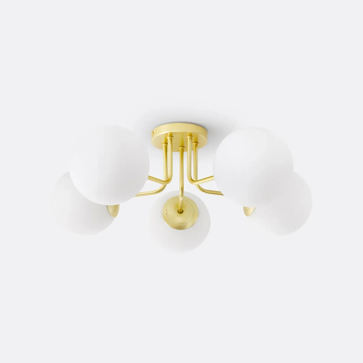 Moricio Brass Opaline Glass Ceiling Light - White product