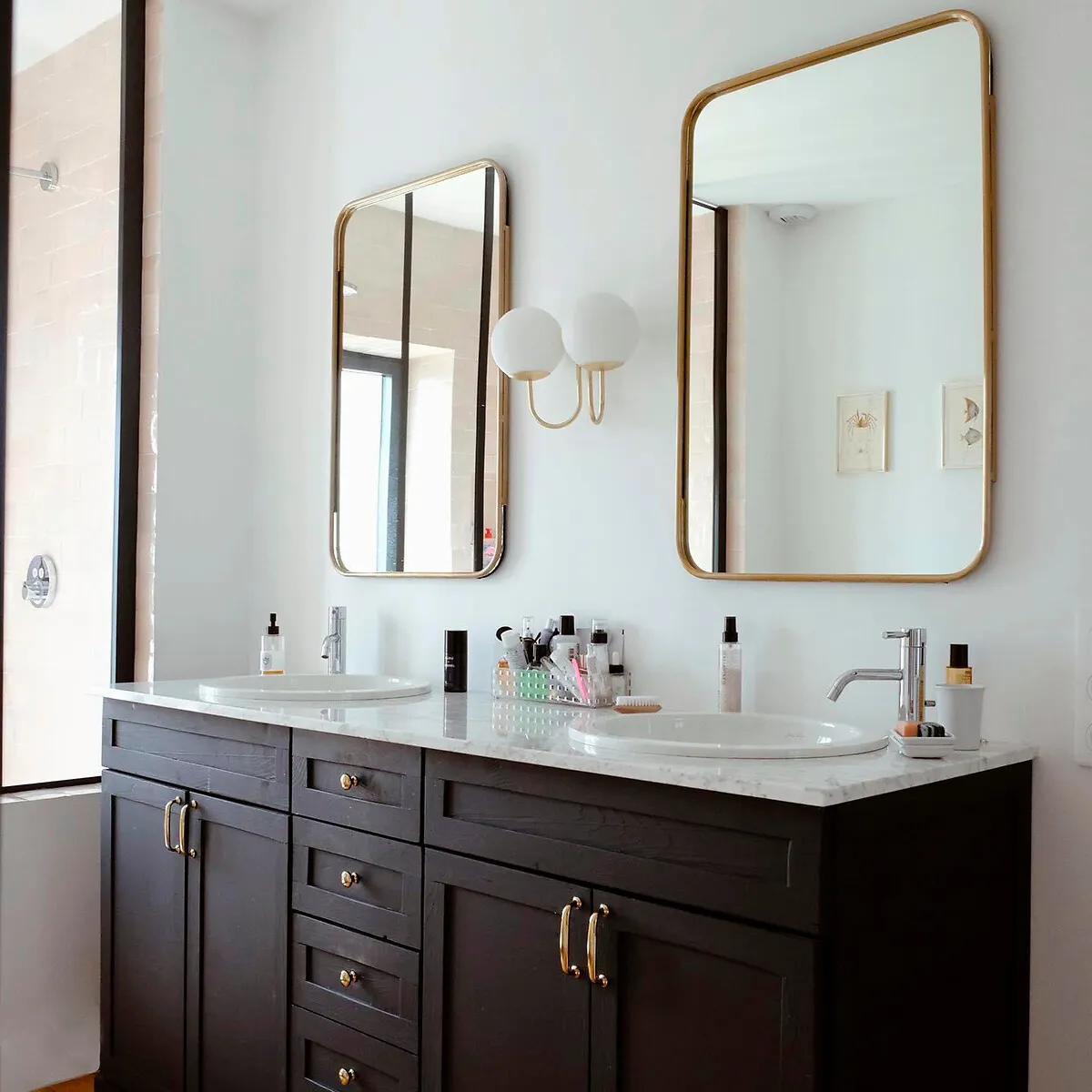 Moricio Triple Arm Wall Light - White, Opaline Glass & Brass alternate view