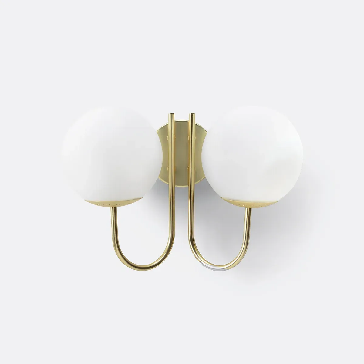 Moricio Triple Arm Wall Light - White, Opaline Glass & Brass product