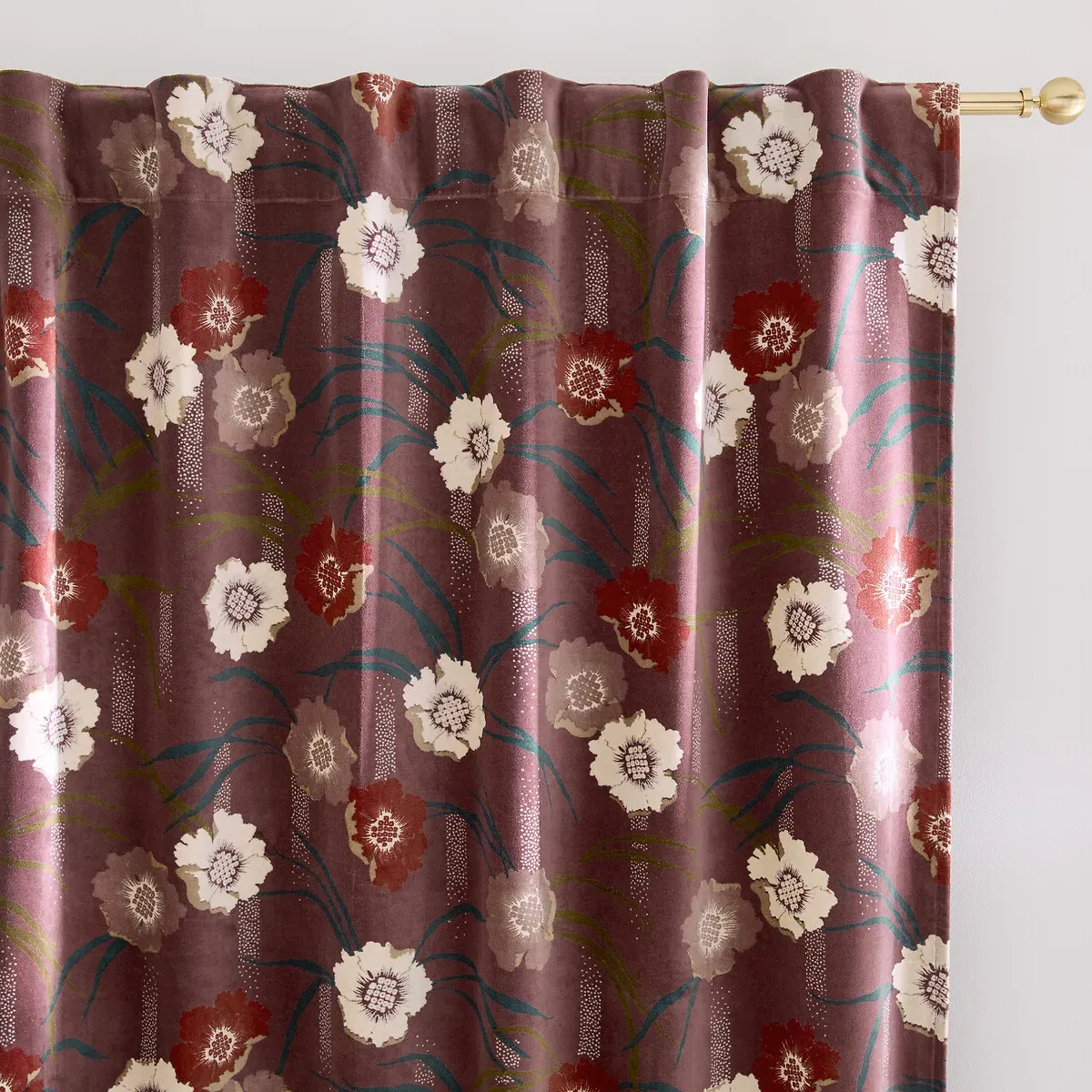 Mowan Curtain with Hidden Tabs - Multi-Coloured, Cotton Velour product