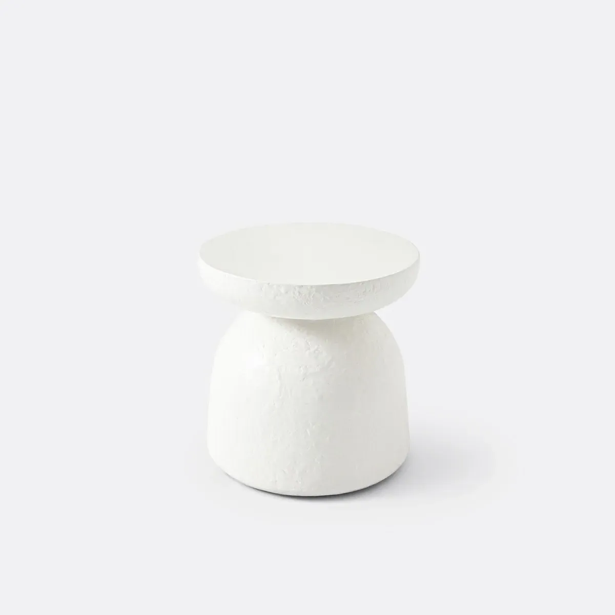 Muimui Round End Table - Ecru, Polyresin product