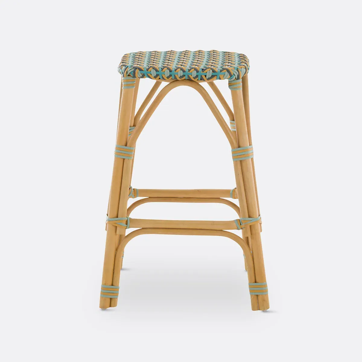 Musette Bar Stool Rattan & Braiding - Multi-Colour Green alternate view