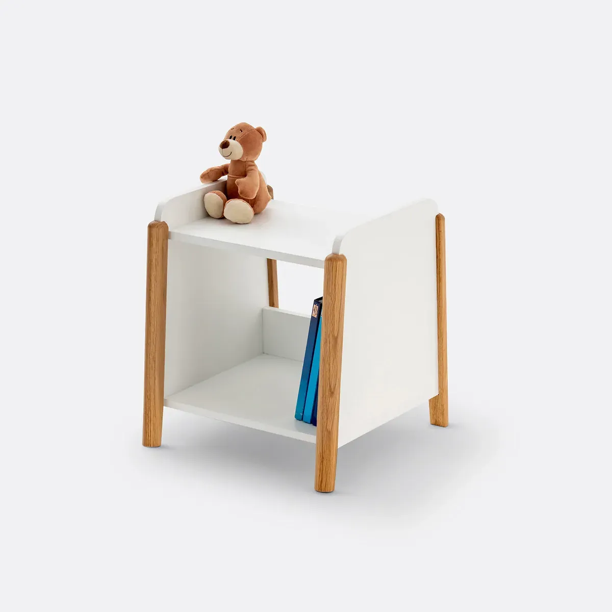 Nadil Bedside Table with Storage - White, Oak product