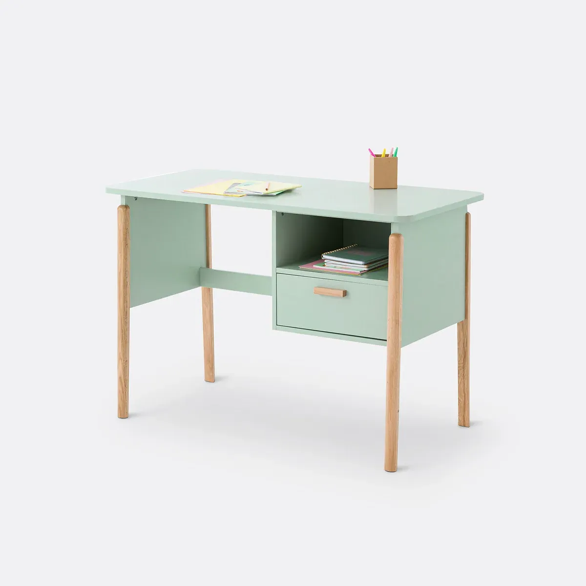 Nadil Desk with Drawer - Sage Green, MDF alternate view