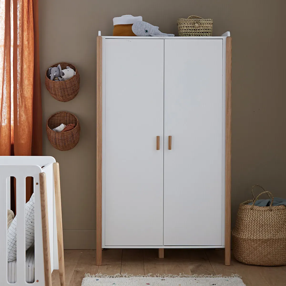 Nadil Wardrobe with Hanging Space - White, MDF alternate view