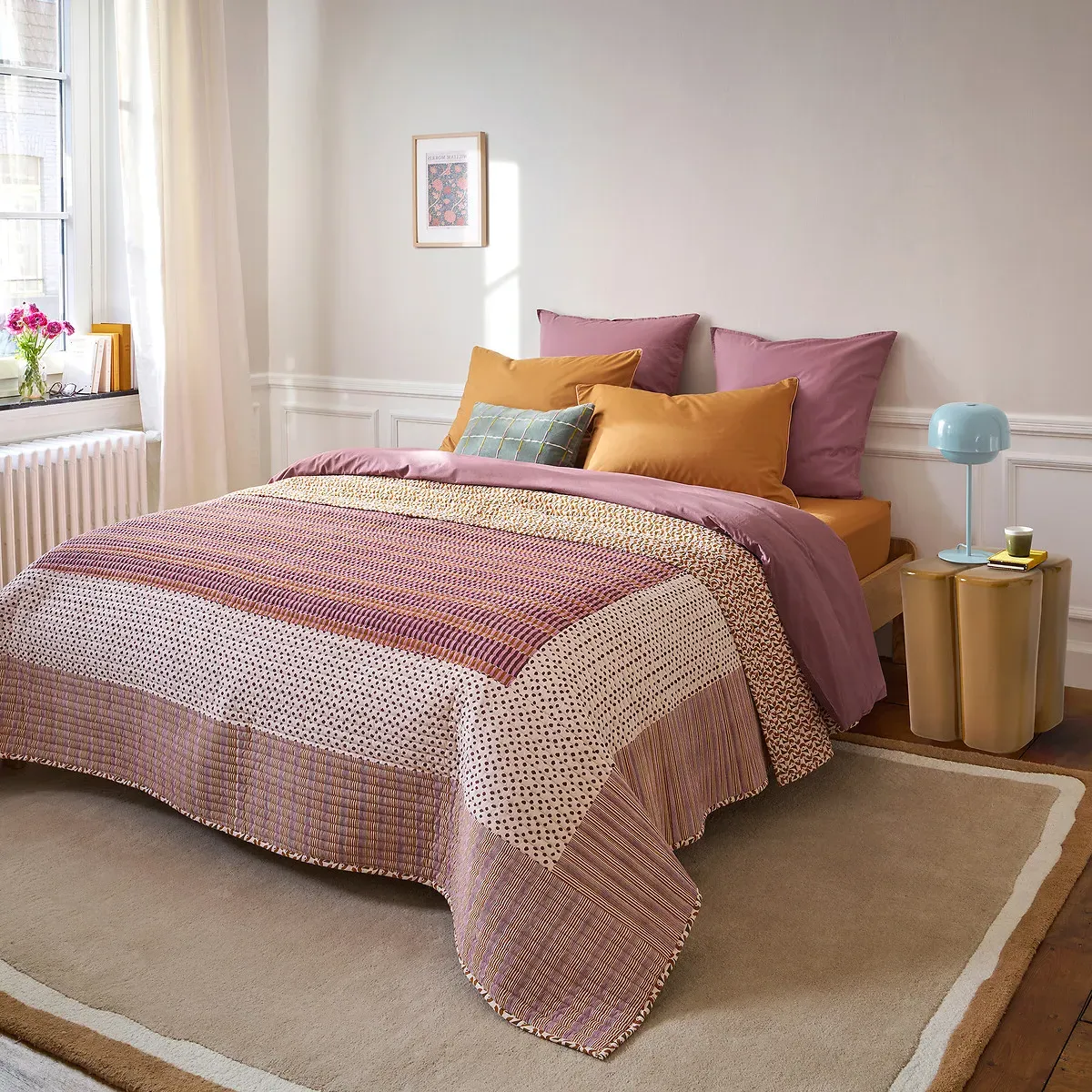 Nahro Patchwork Print Quilted Bedspread - Cotton alternate view