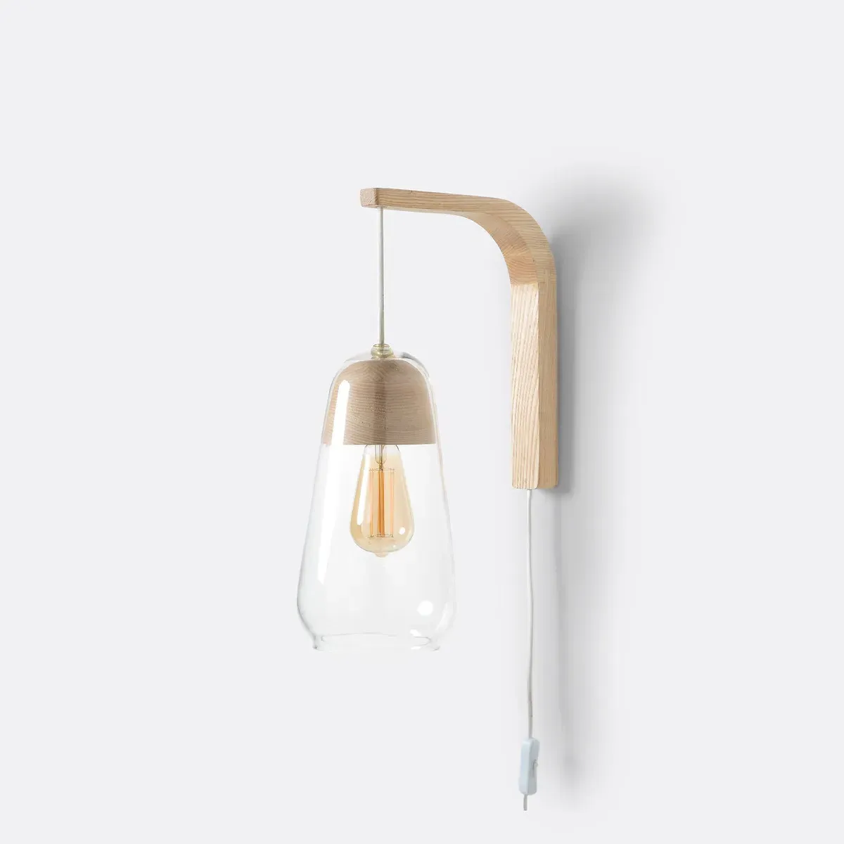 Nasoa Wall Light - Natural, Glass/Wood product