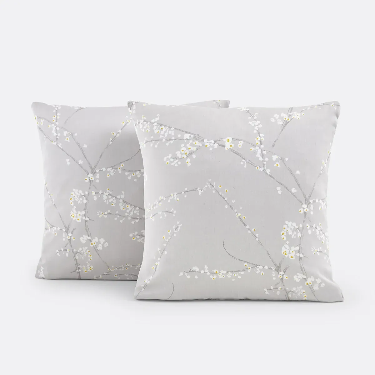 Natsumi Pillowcase - Printed Grey, Cotton Satin alternate view
