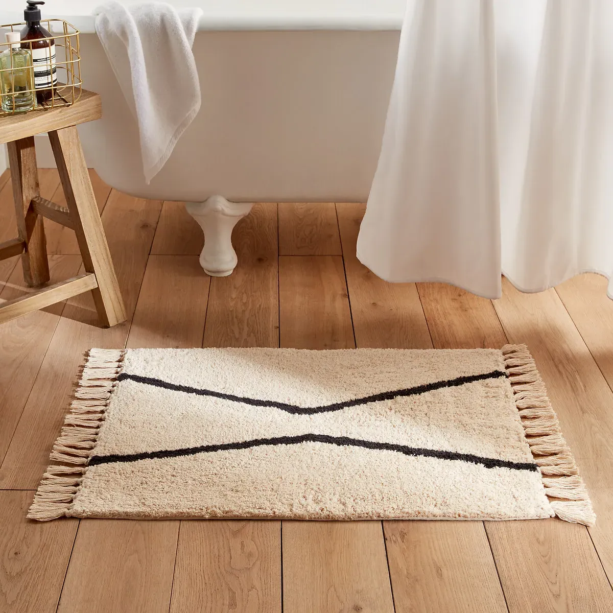 Negara Tufted Bath Mat - Ecru, Cotton product