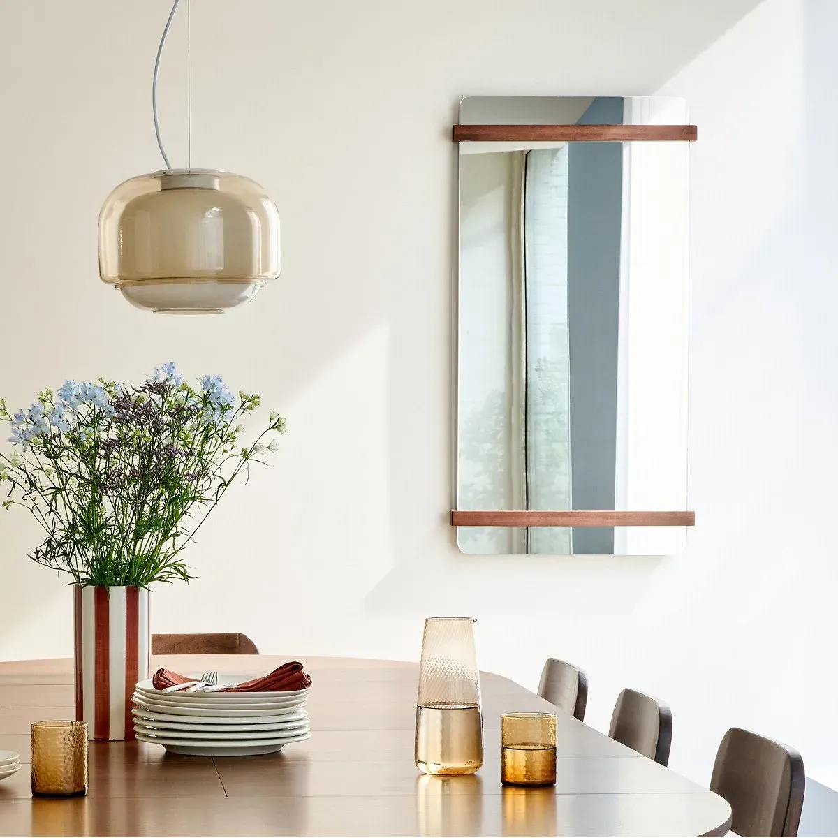 Nemma Rectangular Wall Mirror - Walnut alternate view