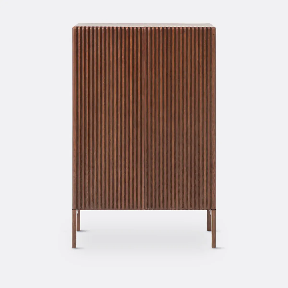Neottie 2-Door Tall Sideboard - Walnut, Ash Veneer MDF alternate view