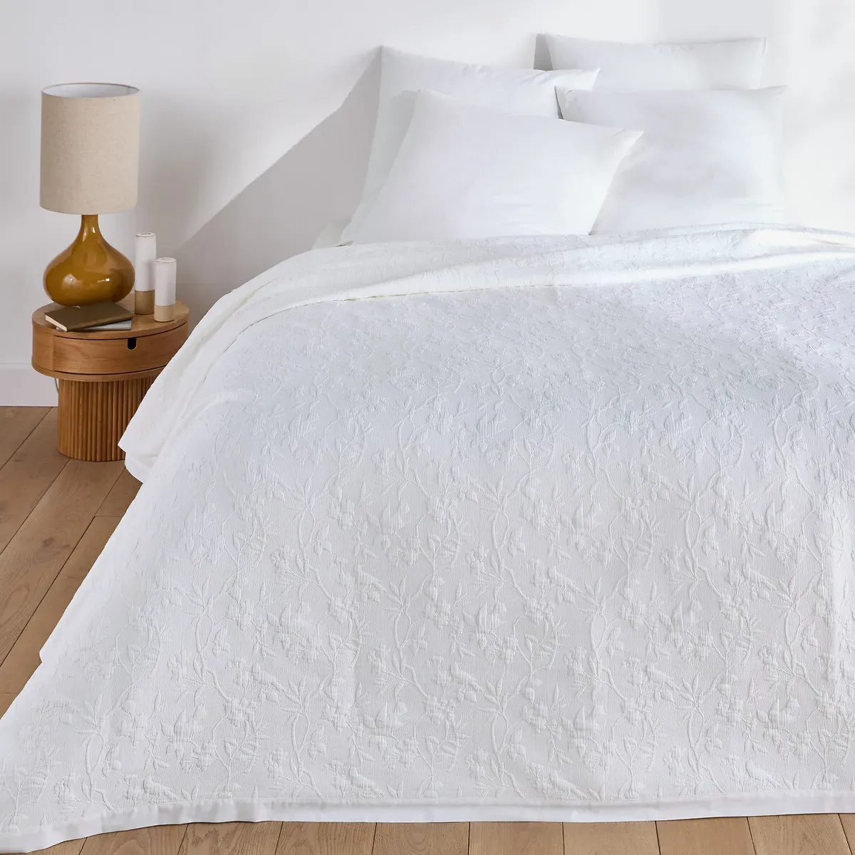 Nessa Quilted Bedspread - White, Cotton product