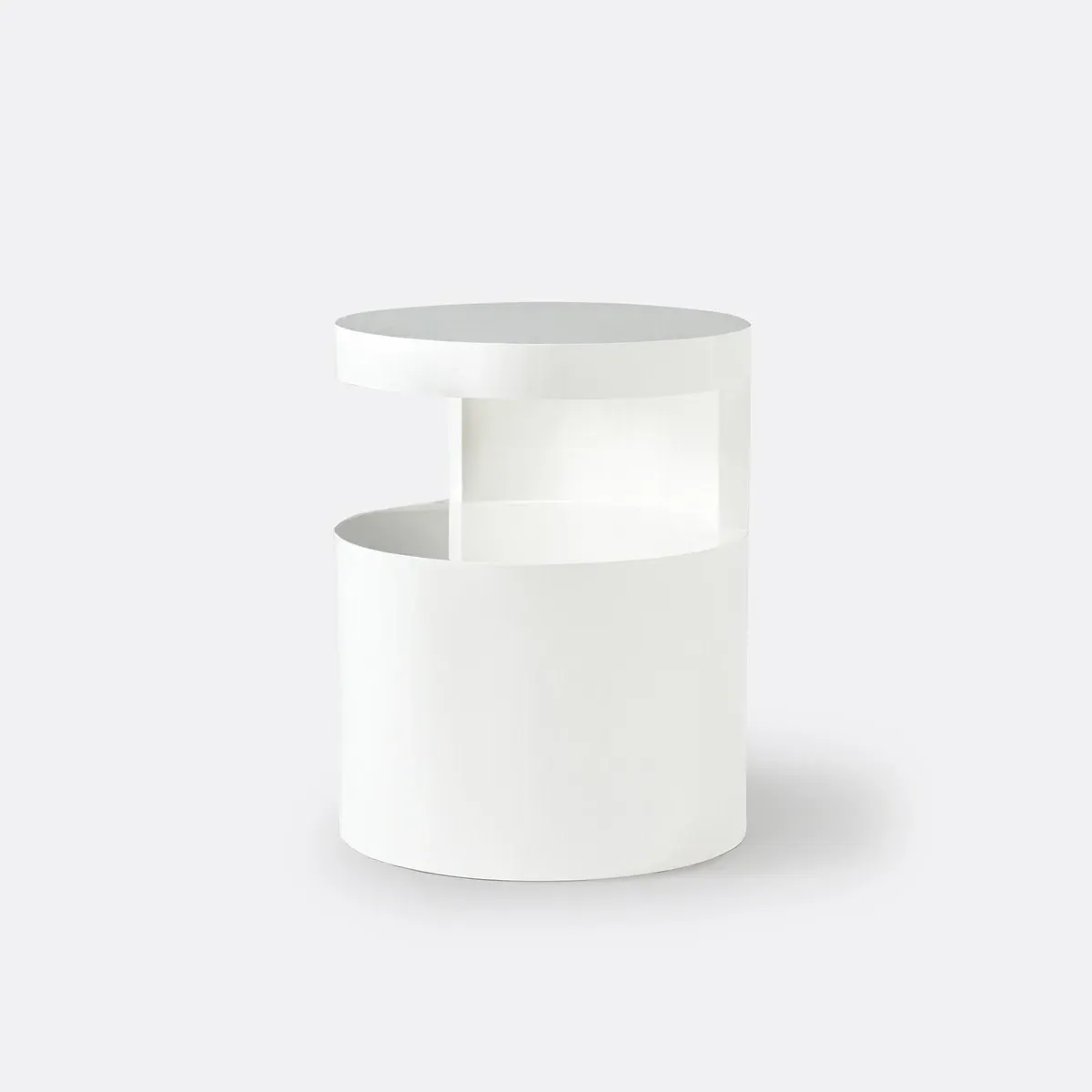 Newark Cylindrical Bedside Table - White, MDF product