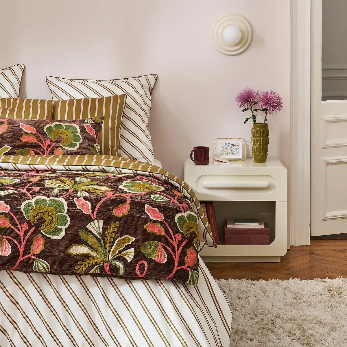 Newcool Bedside Table with Drawer - Ivory, MDF alternate view