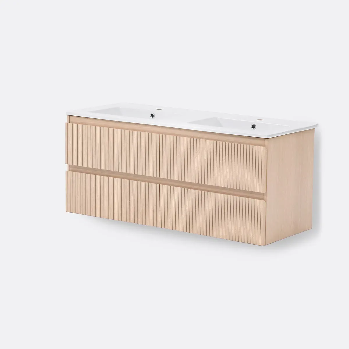 Nilia L120cm Wall-Mounted Vanity Unit - Natural Oak Veneer product