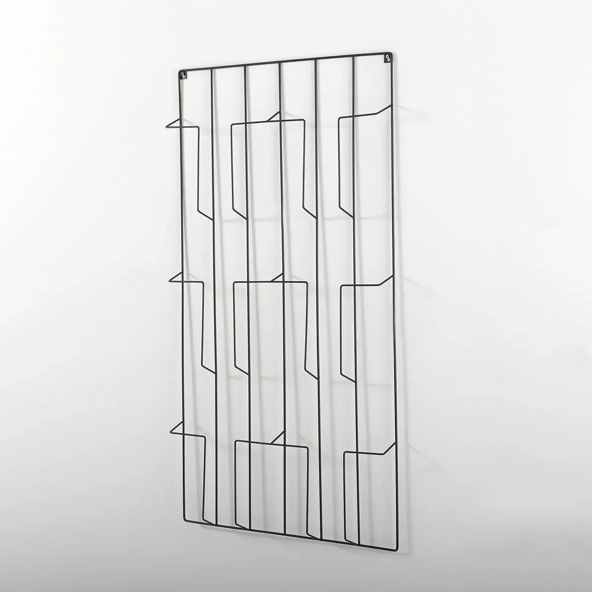 Niouz Wall-Mounted Magazine Rack - Black, Metal Wire alternate view
