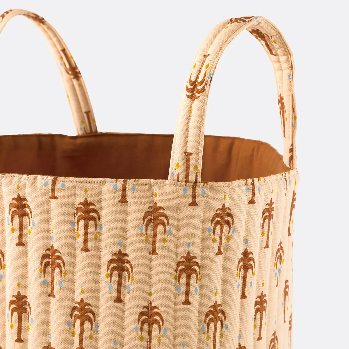 Nizar Palm Tree Print Quilted Storage Basket - Cotton alternate view