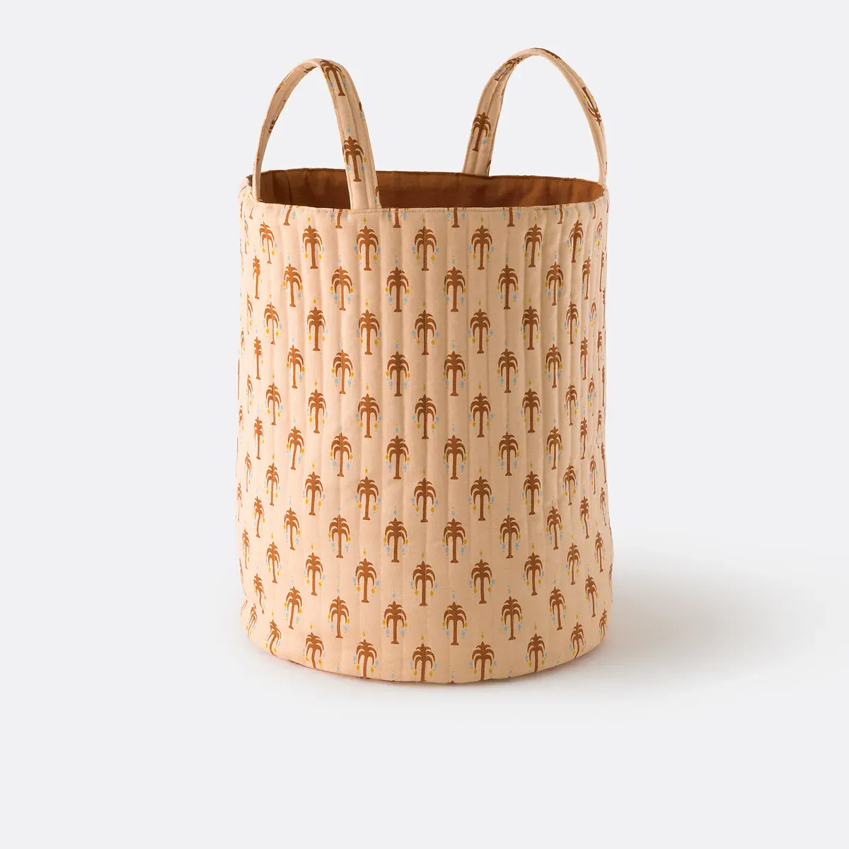 Nizar Palm Tree Print Quilted Storage Basket - Cotton product