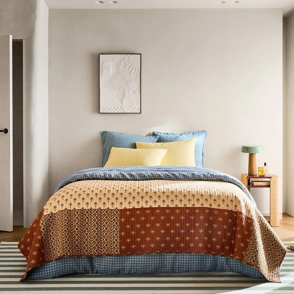 Nizar Patchwork Print Kantha Bedspread - Cotton alternate view