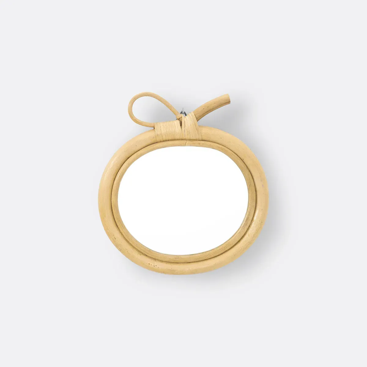 Nogu Apple Shaped Wall Mirror - Natural, Rattan product