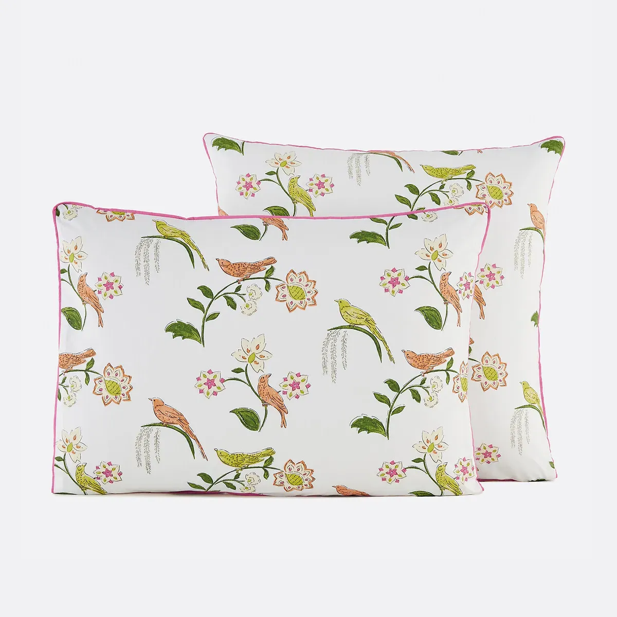 Nora Bird & Floral Print Pillowcase - Cotton Percale product
