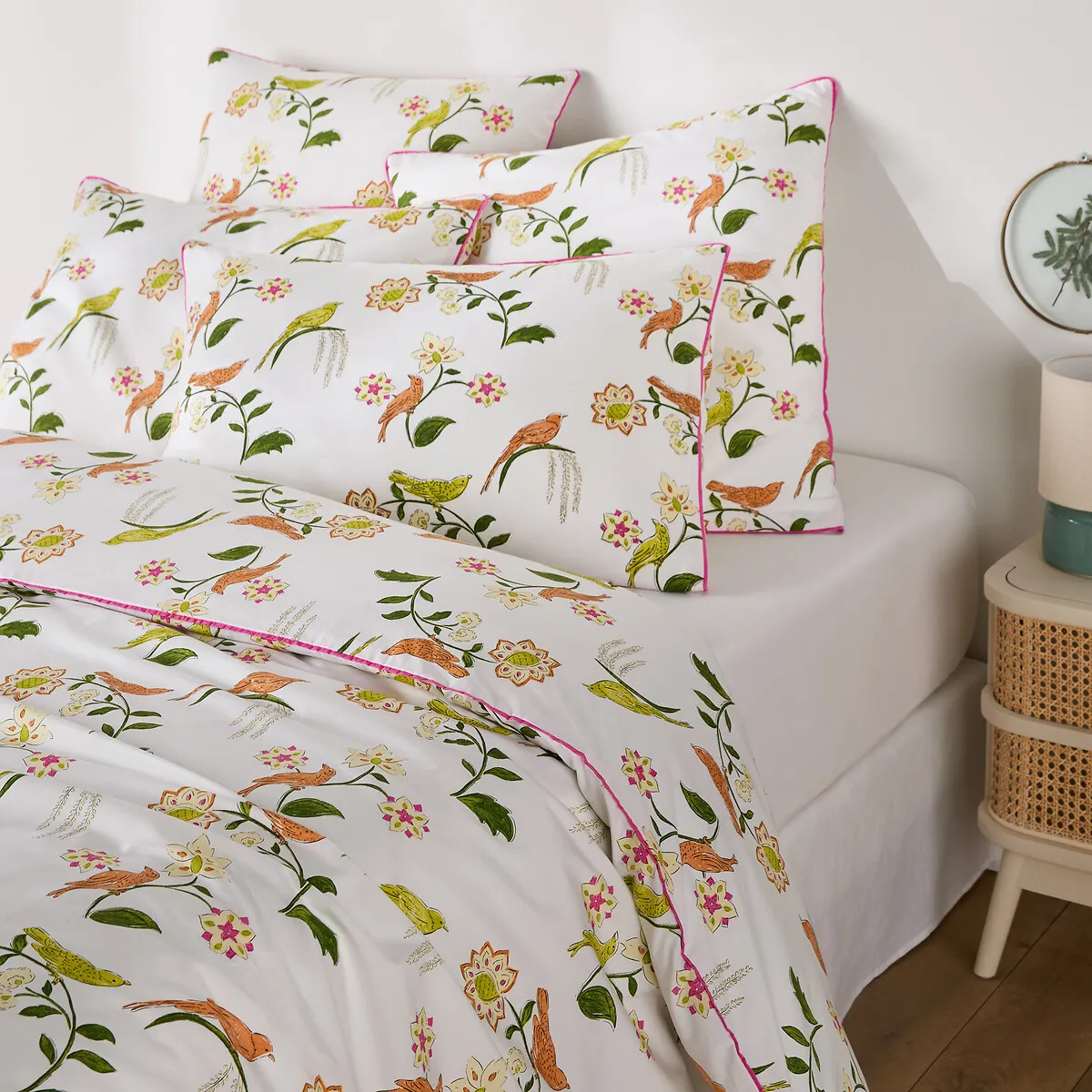 Nora Bird/Floral Print Duvet Cover - Cotton Percale product