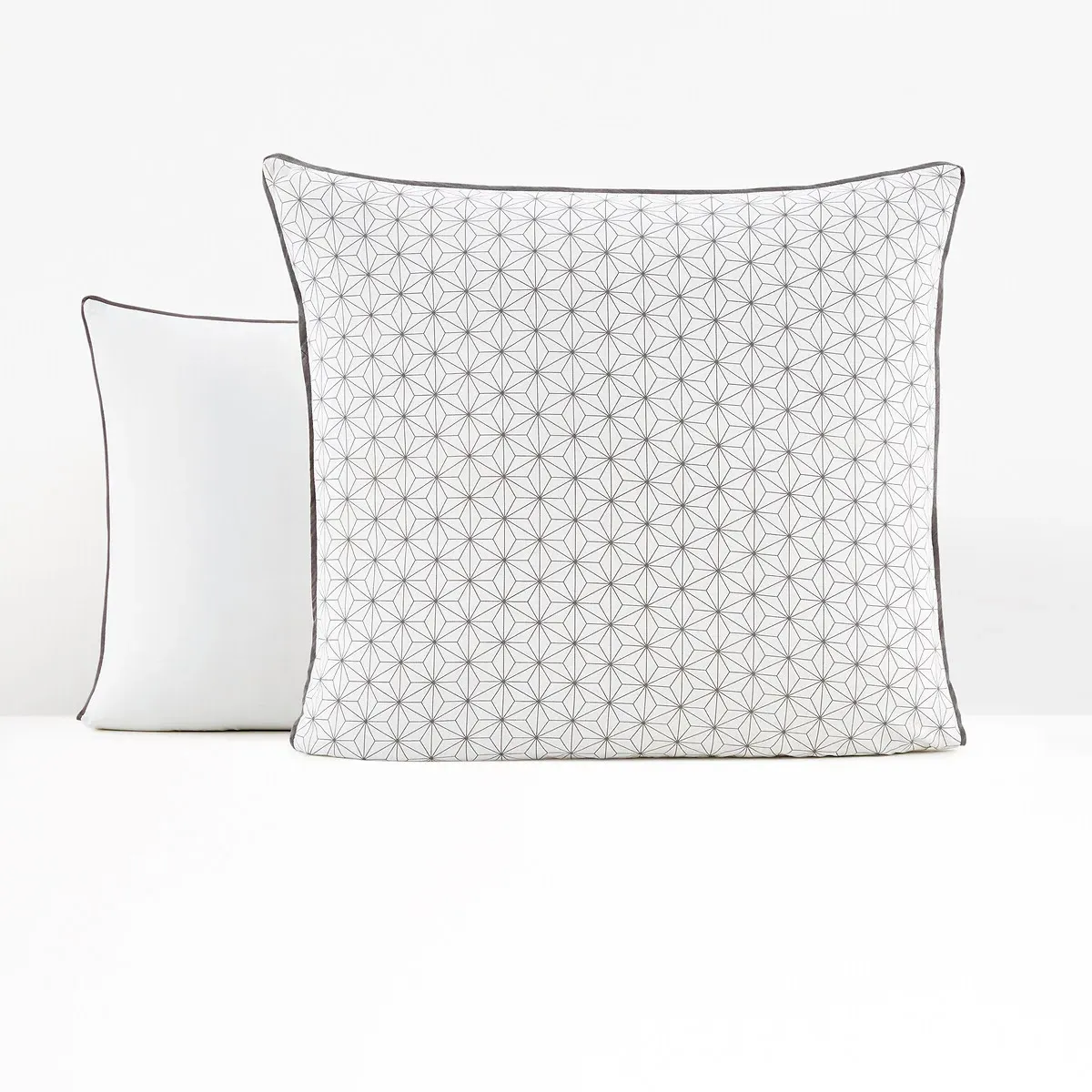 Nordic Cotton Pillowcase - White, Black alternate view