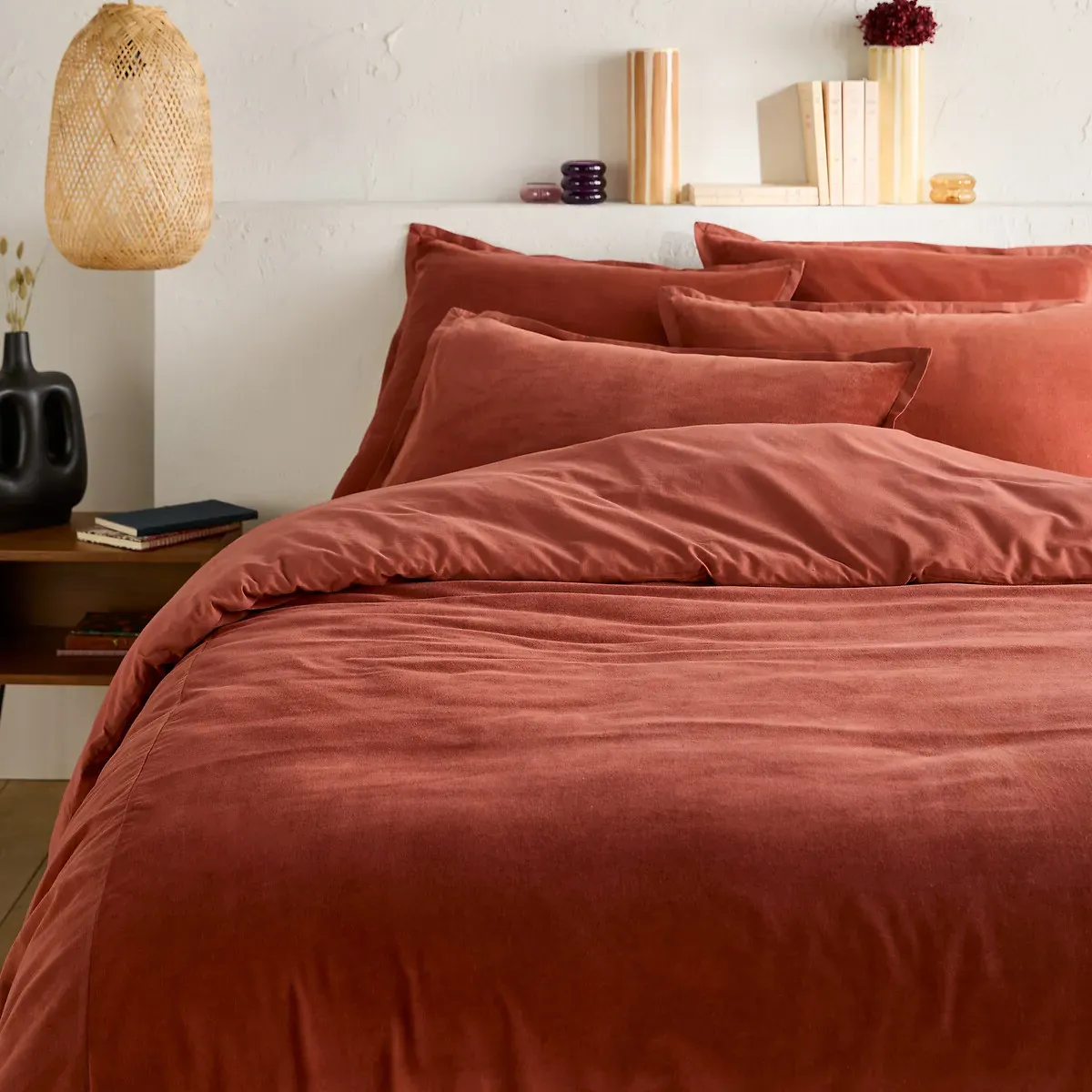 Noria Double-Sided Duvet Cover - Sienna, Cotton Velvet product