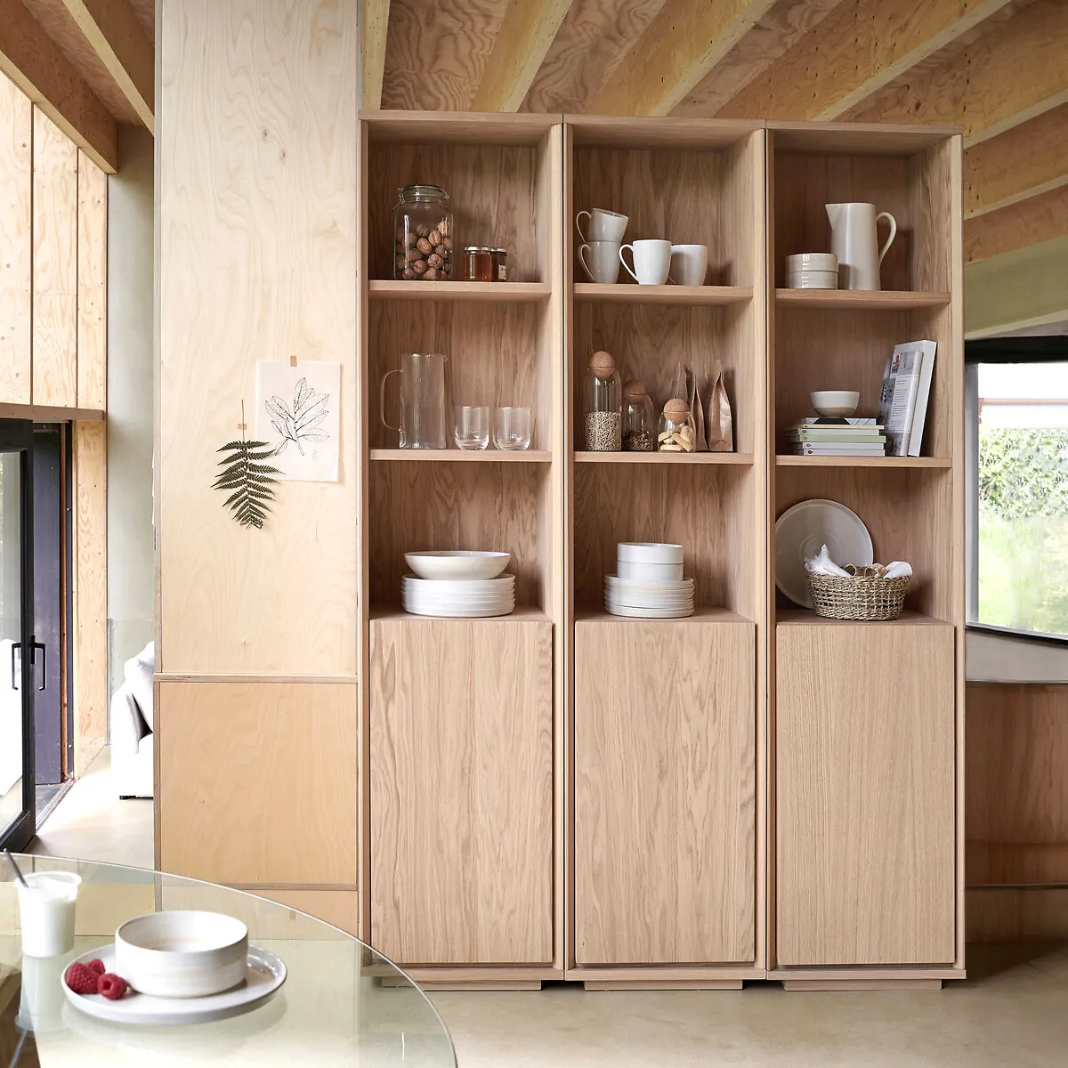 Norrem Bookcase with Storage - Oak Veneer alternate view
