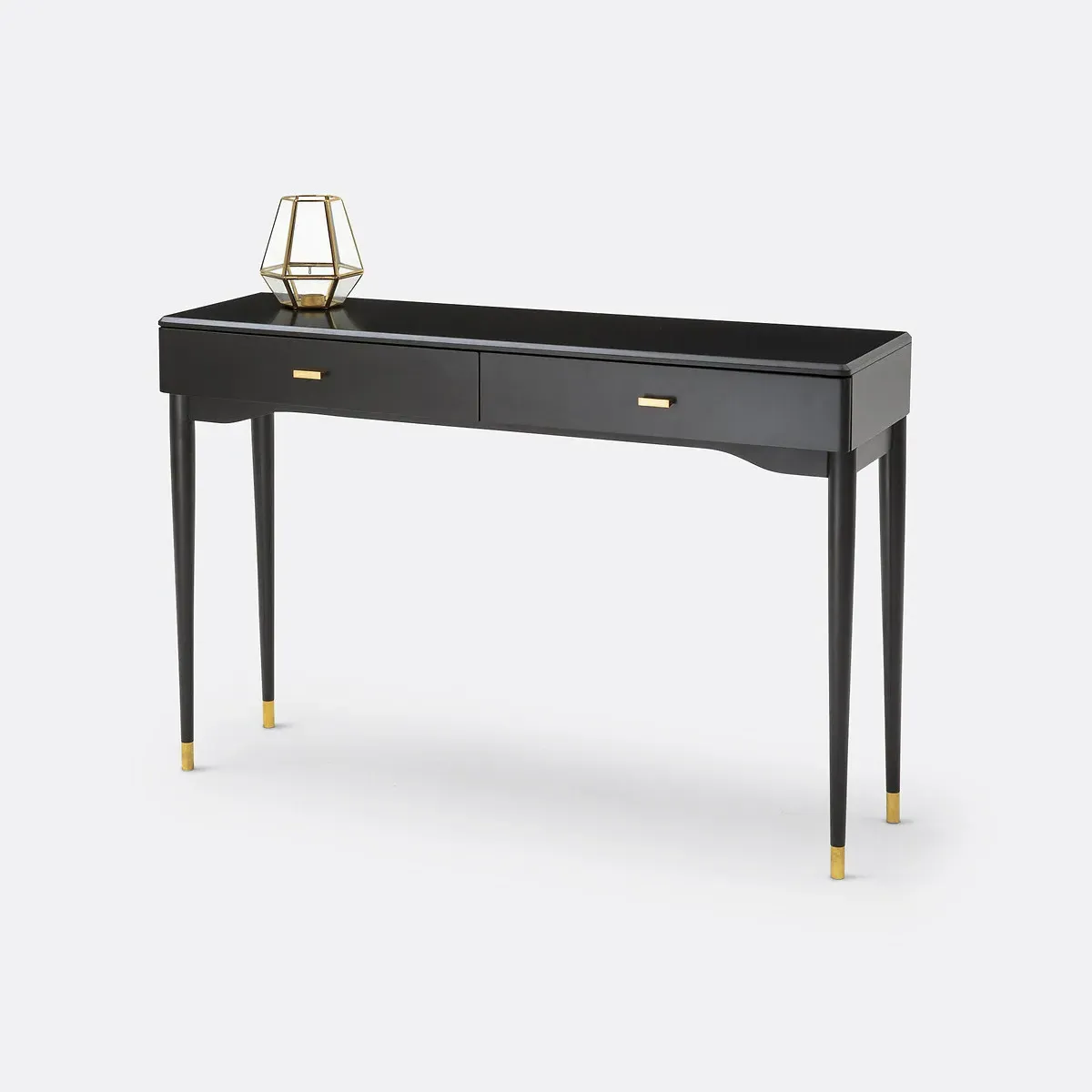 Novani Console Table with 2 Drawers - Black, Birch alternate view