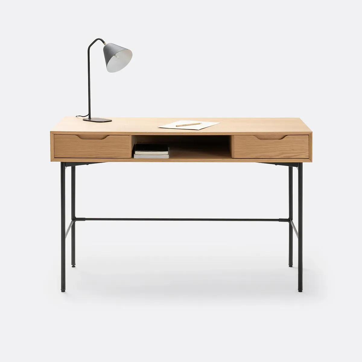 Noyeto Desk with Drawers - Oak, MDF alternate view
