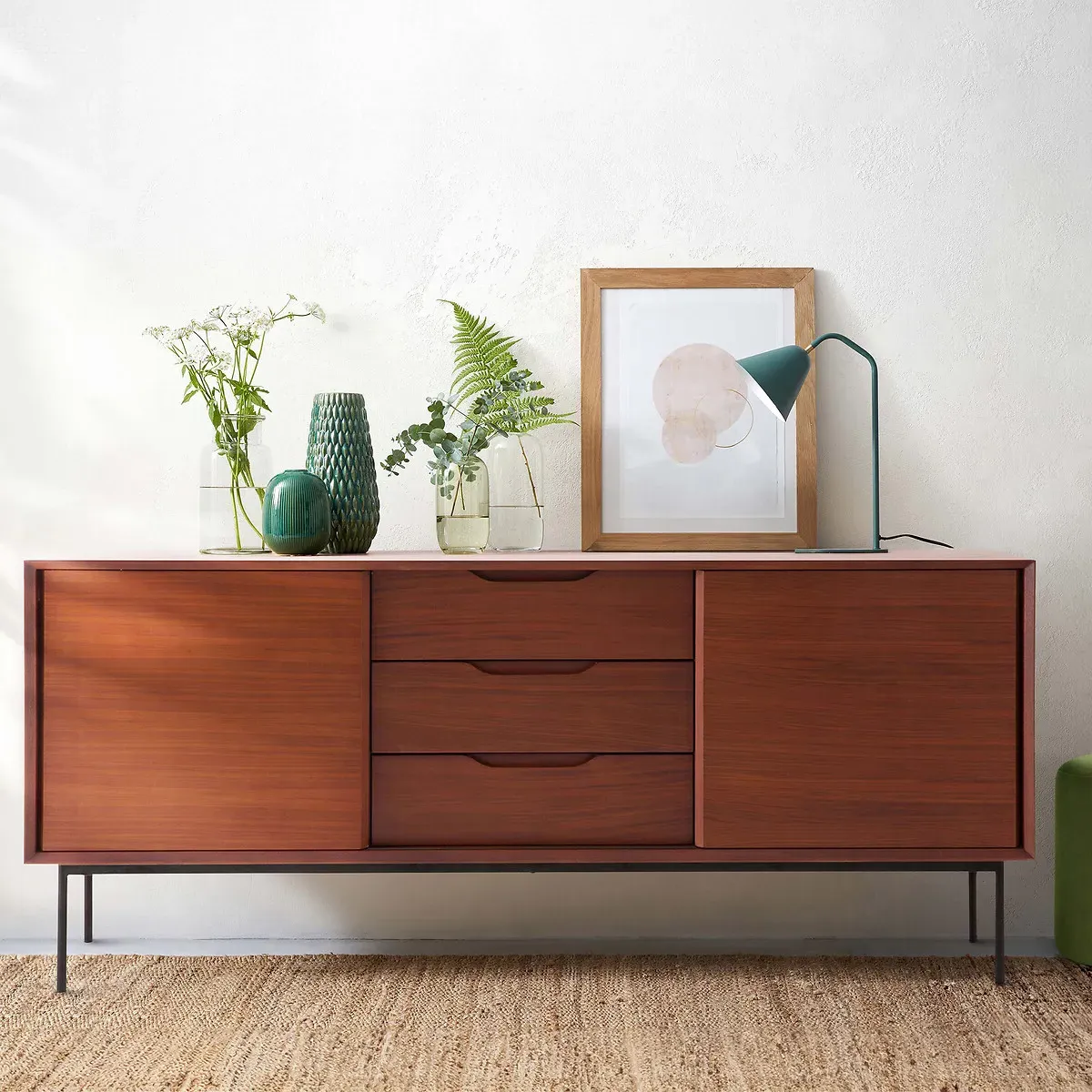 Noyeto Sideboard with Sliding Doors - Walnut, MDF alternate view