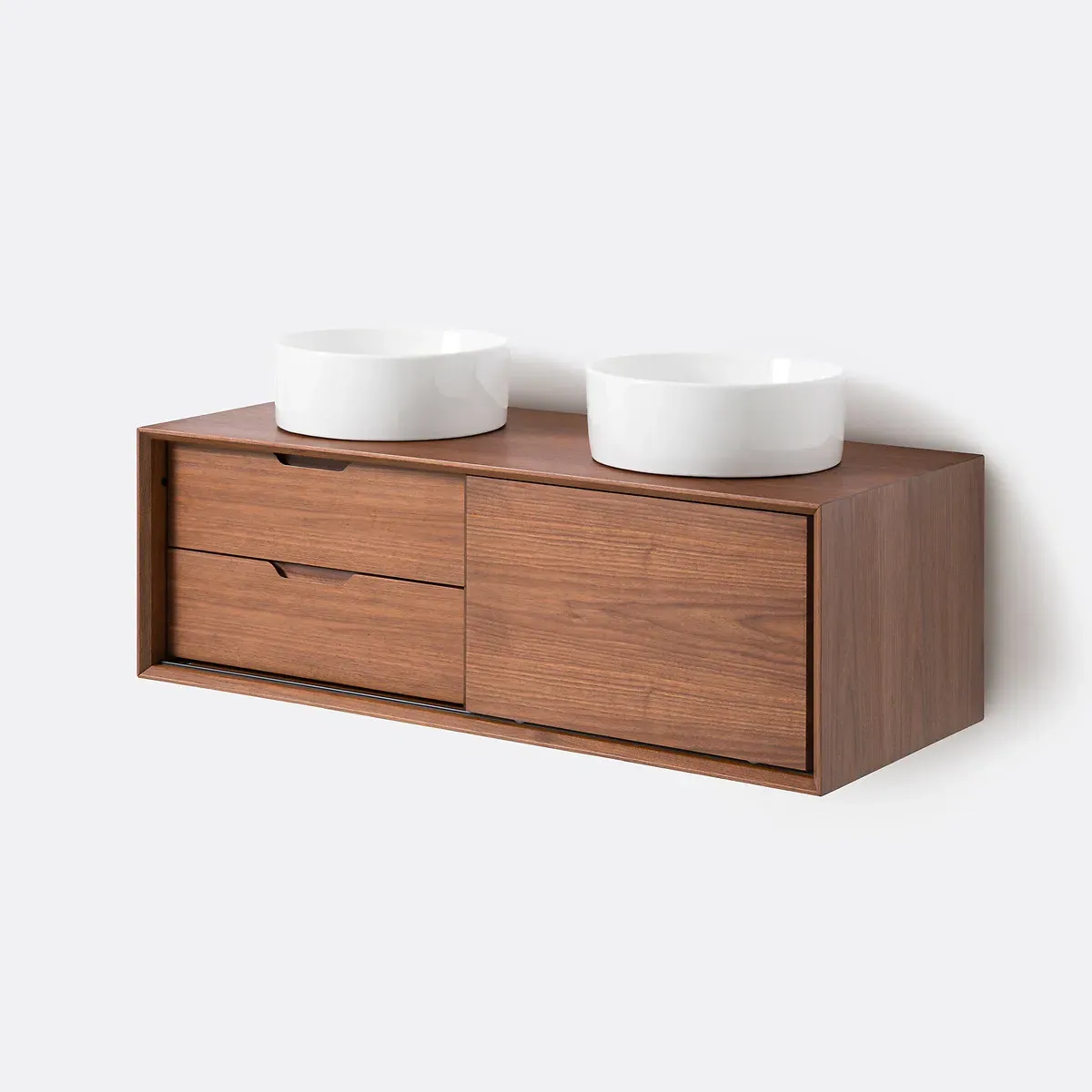 Noyeto Wall-Mounted Vanity Unit - Walnut, MDF product