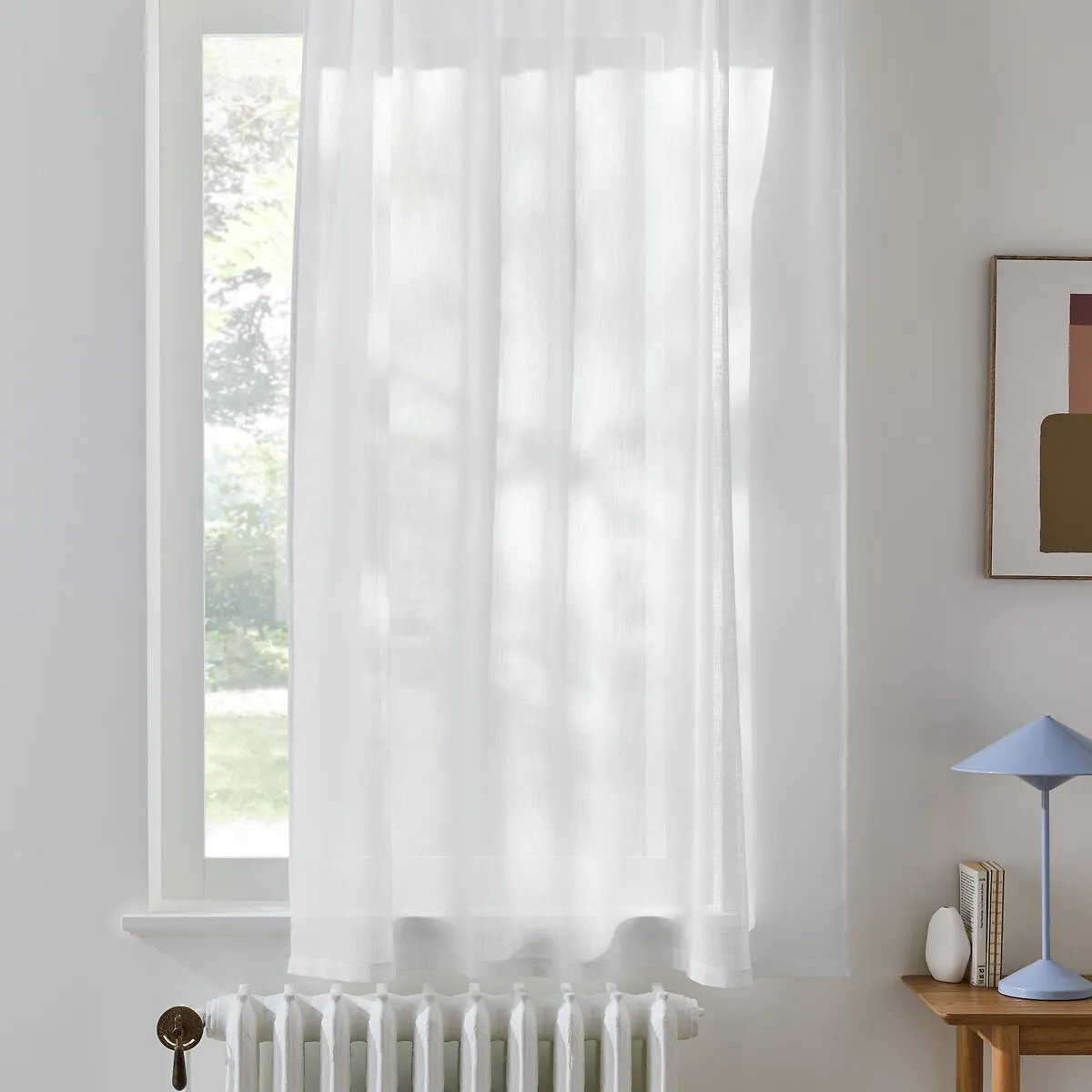 Nyong Radiator Voile Panel Pencil Pleat & Wave - White, Polyester product