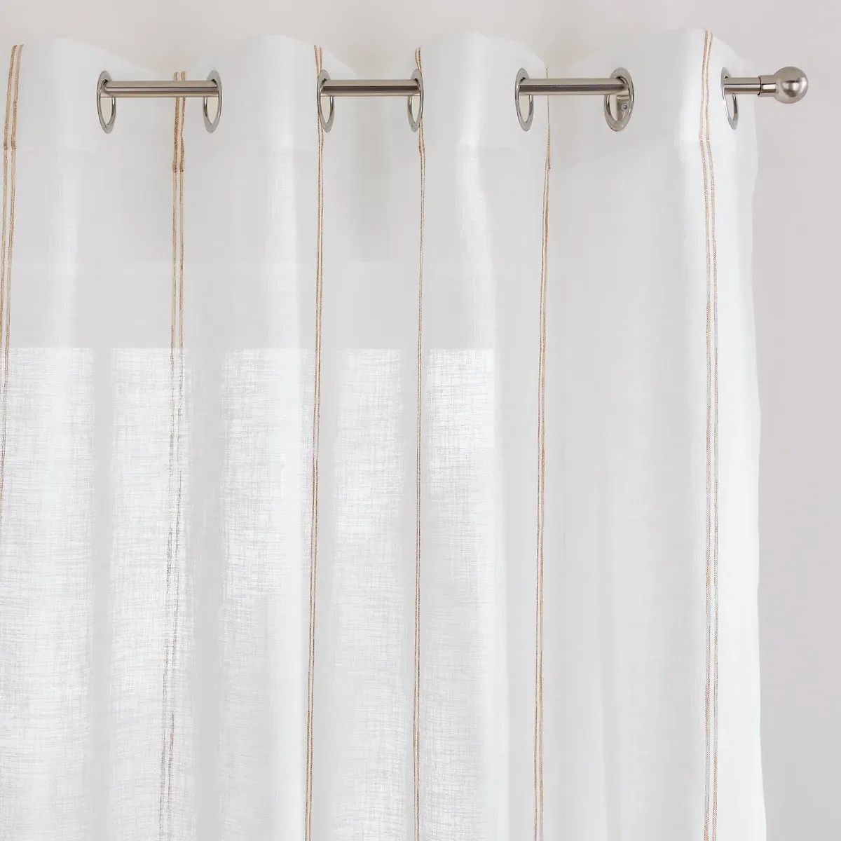 Nyong Striped Voile Panel with Eyelets - Caramel, Polyester product