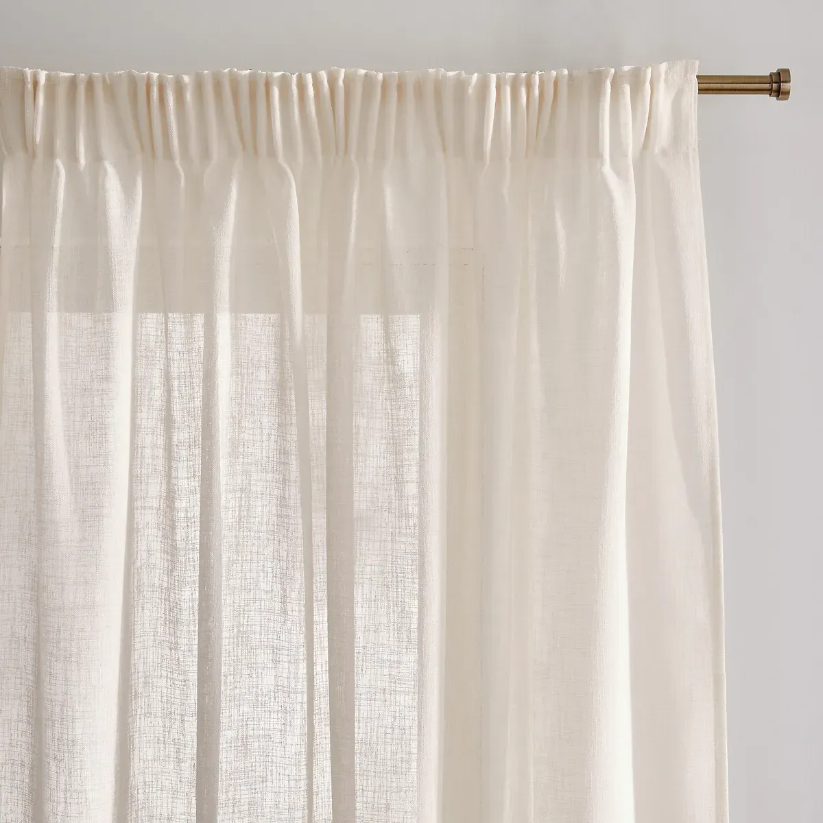 Nyong Voile Panel Pencil Pleat and Wave - Ecru, Polyester product
