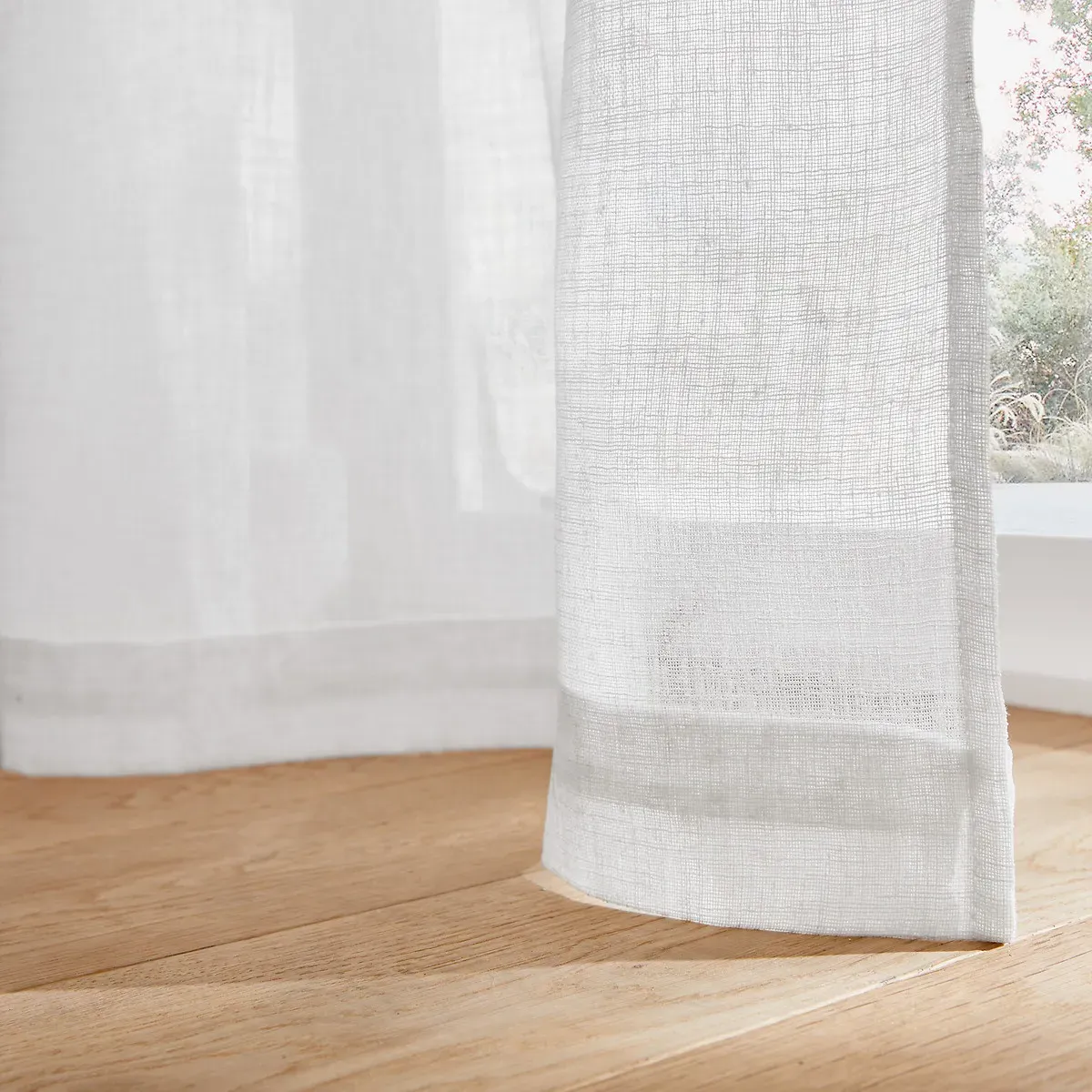Nyong Voile Panel with Tie Top - White, Polyester alternate view