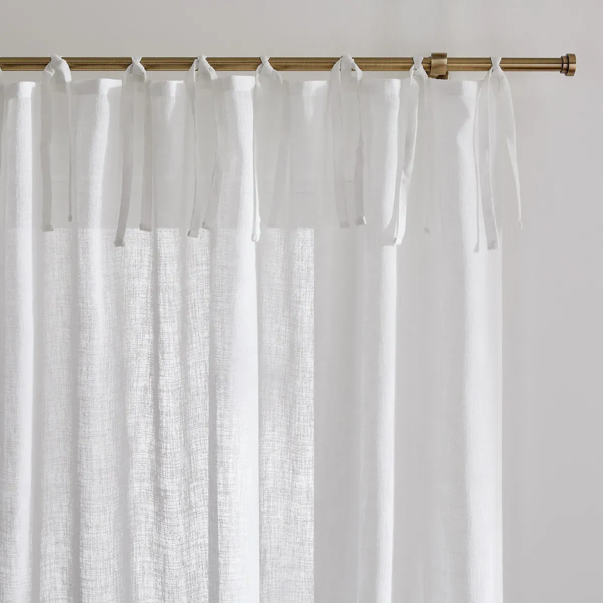 Nyong Voile Panel with Tie Top - White, Polyester product
