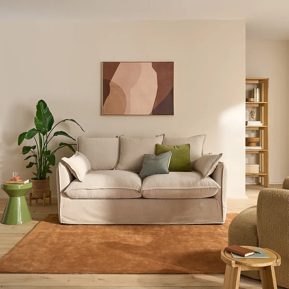 Odna 3-Seater Sofa with Removable Cover - Beige, Polyester product