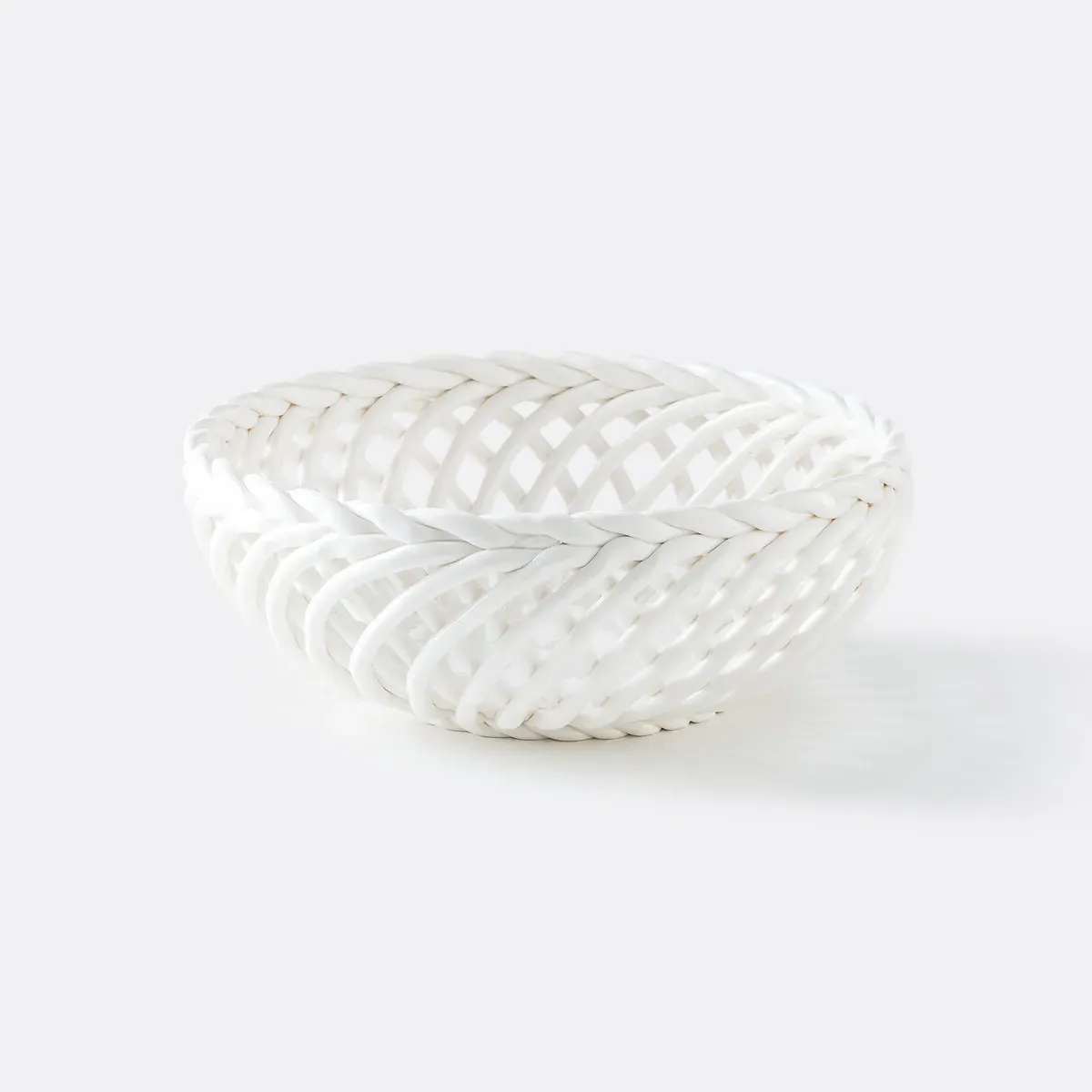 Olios Openwork Basket - White, Ceramic product